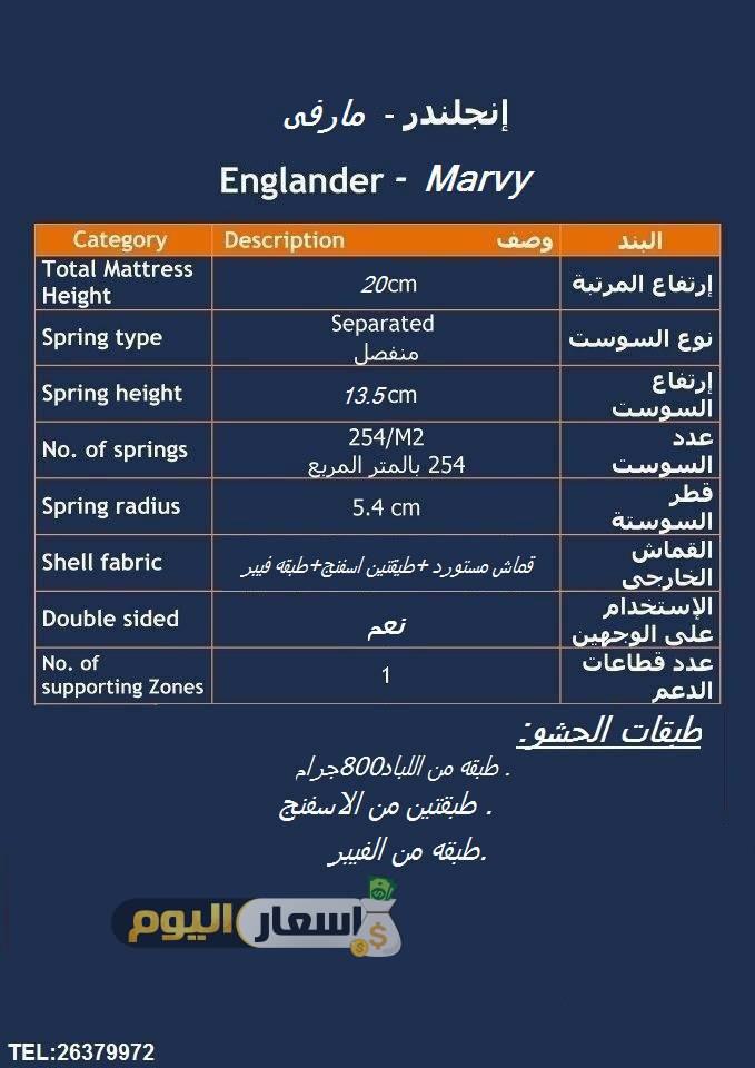 سعر مرتبة يانسن انجلندر دريمز فى مصر 2019