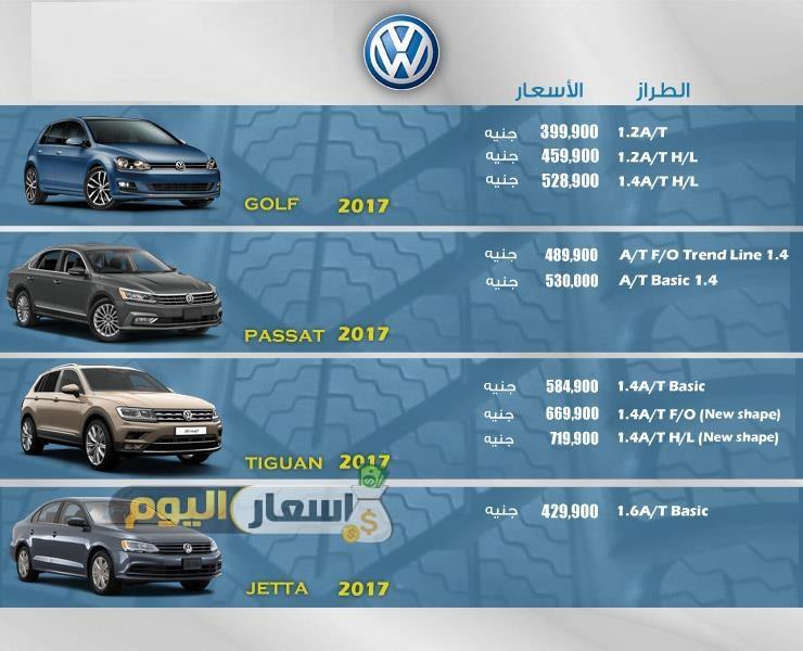 اسعار سيارات فولكس فاجن Volkswagen فى مصر 2017 