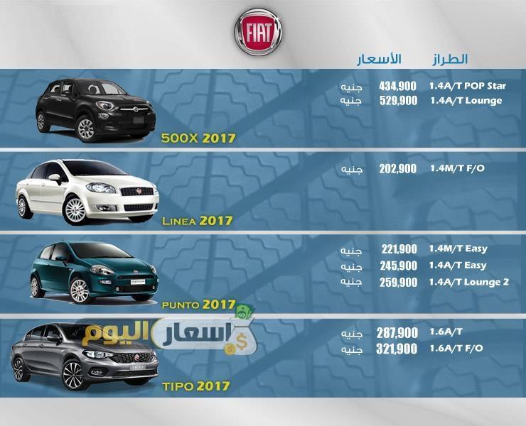 اسعار سيارات فيات FIAT فى مصر 2017 
