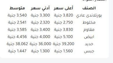 Photo of سعر الأسمنت في مصر اليوم محدث